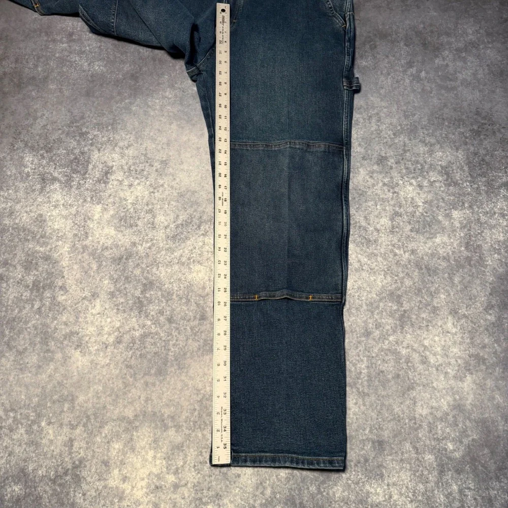 Dickies Mens Double Knee Carpenter Jeans Medium Wash Blue Denim Work Pants 38x32